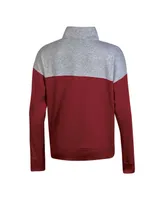 Women's Champion Crimson Oklahoma Sooners Color-Blocked Quarter-Zip Sweatshirt
