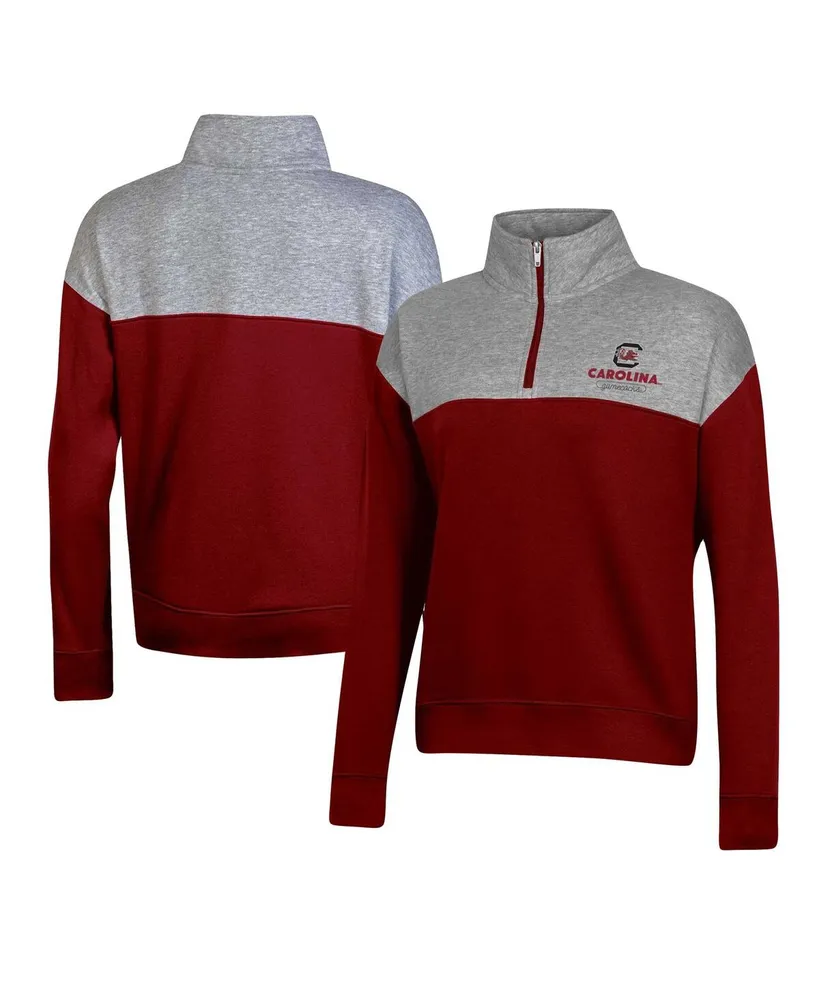 Women's Champion Garnet South Carolina Gamecocks Color-Blocked Quarter-Zip Sweatshirt