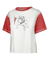 Women's '47 Brand White Distressed Georgia Bulldogs Vault Premier Tilda T-shirt