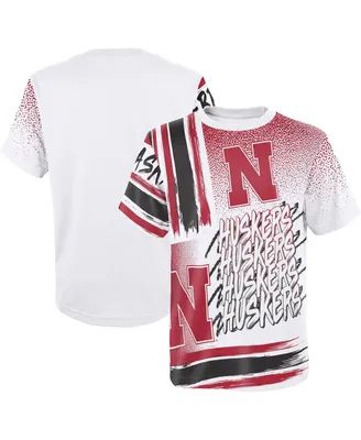Big Boys White Nebraska Huskers Gametime Multi-Hit T-shirt