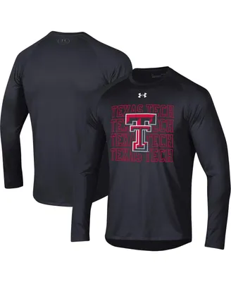 Men's Under Armour Black Texas Tech Red Raiders 2023 Sideline Tech Raglan Long Sleeve T-shirt