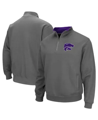 Men's Colosseum Charcoal Kansas State Wildcats Tortugas Logo Quarter-Zip Jacket