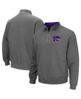 Men's Colosseum Charcoal Kansas State Wildcats Tortugas Logo Quarter-Zip Jacket