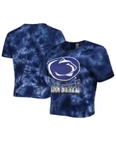 Women's ZooZatz Navy Penn State Nittany Lions Cloud-Dye Cropped T-shirt