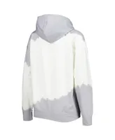 Women's Gameday Couture White, Gray Distressed Texas A&M Aggies For the Fun Double Dip-Dyed Pullover Hoodie