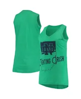 Women's Pressbox Heathered Green Notre Dame Fighting Irish Ferris Melange V-Neck Tank Top