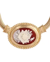 2028 Resin Rose Cameo Collar Necklace