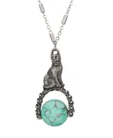 2028 Turquoise Bead Cat Spinner Necklace