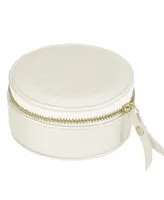 Mele & Co Stow and Go Mini Round Travel Jewelry Case in Leather