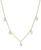 Girls Crew 18k Gold-Plated Crystal Charm Statement Necklace, 16" + 2" extender