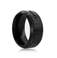 Metallo Stainless Steel Cz Band Ring