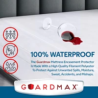 Guardmax Waterproof Zippered Mattress Encasement - Short Queen Size (9-11 Deep) - White