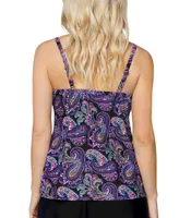 Island Escape Women's Printed Scorpio Underwire Tankini Swim Top, Created for Macy's