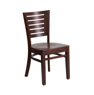 Emma+Oliver Slat Back Wooden Restaurant Dining Chair