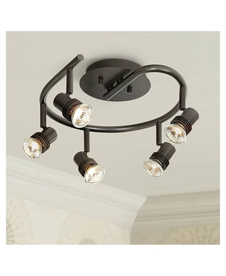 Pro Track Spiral 5-Head Led Ceiling Track Light Fixture Kit Spot