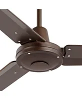 52" Plaza Industrial Rustic Farmhouse 3 Blade Indoor Outdoor Ceiling Fan with Remote Control Oil Rubbed Bronze Damp Rated for Patio Exterior House Hom