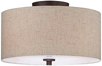 Regency Hill Sylvan Modern Ceiling Light Semi Flush-Mount Fixture 14" Wide Bronze 3