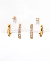 Girls Crew Gold-Tone 3-Pc. Set Crystal Essentials Earrings