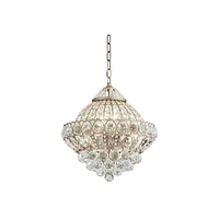 Vienna Full Spectrum Wallingford Antique Brass Gold Chandelier Lighting 16" Wide Clear Crystal Shade 6-Light Fixture for Dining Room House Foyer Entry