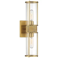 Possini Euro Design Miranda Modern Wall Light Sconce Warm Brass Gold Hardwired 4 1/2" 2