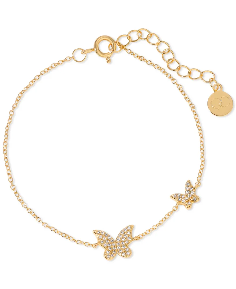 Girls Crew Gold-Tone Crystal Butterfly Bliss Bracelet