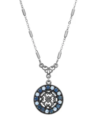2028 Crystal Round Pendant Necklace