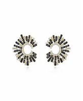 Ettika Opulent Crystal Stardust 18K Gold Plated Open Circle Earrings