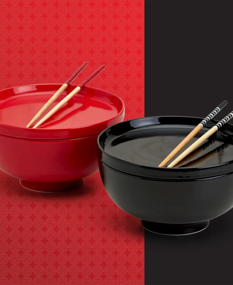 Infuse Asian Ceramic 8 Piece Ramen Bowl Set