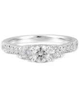 Diamond Three Stone Engagement Ring (1/2 ct. t.w.) in 14k White Gold