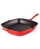 BergHOFF Neo 4pc Cast Iron Grill & Fry Pan Set, Red