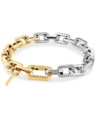 Calvin Klein Two-Tone Stainless Steel Logo Link Bracelet