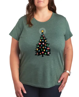 Air Waves Trendy Plus Christmas Tree Graphic T-shirt