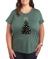 Trendy Plus Size Christmas Tree Graphic T-shirt