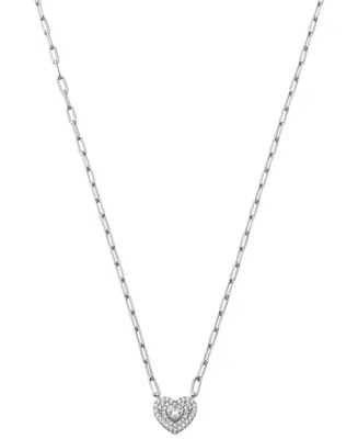 Michael Kors Sterling Silver Pave Heart Necklace