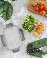 JoyJolt Glass Meal Prep Containers 2 Compartments, Set of 5