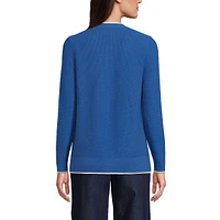 Lands' End Women's Fine Gauge Cotton Cardigan and Tank Sweater Set