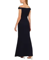 Adrianna Papell Women's Beaded-Trim Off-The-Shoulder Gown