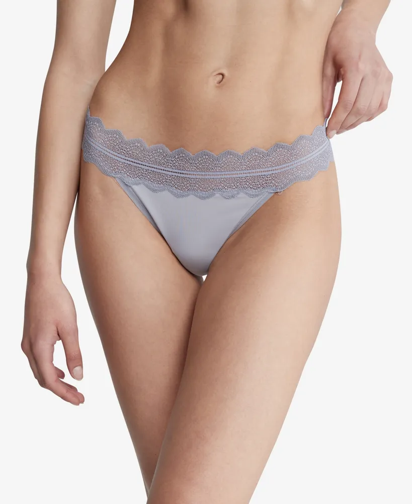 Calvin Klein Women's Lace-Trim Thong Underwear QD3705 - Macy's