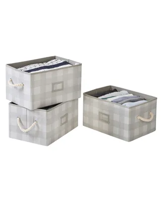 Honey Can Do Set of 3 Collapsible Large Fabric Storage Bins with Handles