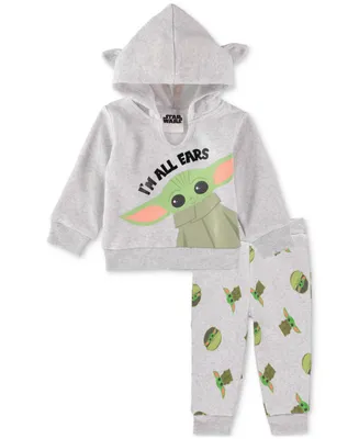 Happy Threads Baby Boys Yoda Hoodie and Jogger Pants, 2 Piece Set