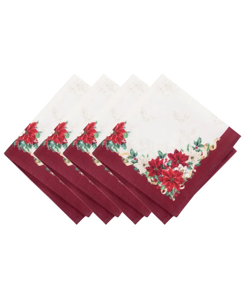 Elrene Elegance Plaid Napkins - Set of 4 Poinsettia Red