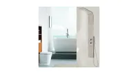 Slickblue 57 Inch Stainless Steel Shower Panel with12 x 8 Head Shower