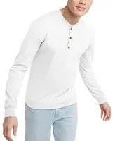 Men's Hanes Originals Cotton Long Sleeve Henley T-shirt