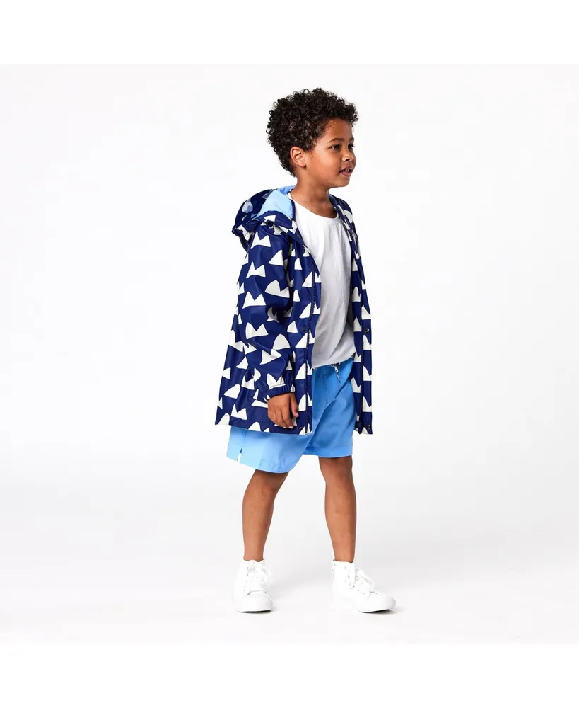 Boys Toddler, Child Navy Peak to Recycled Waterproof Raincoat