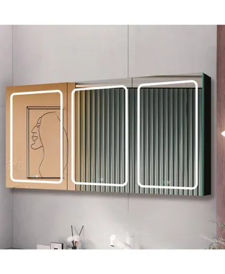 Simplie Fun Double Door Led Bathroom Medicine Cabinet