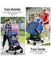 2-in-1 Convertible Aluminum Baby Stroller with Adjustable Canopy