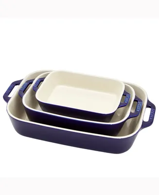 Staub Ceramic 3 Piece Rectangular Baking Dish Set