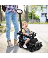 3-In-1 Ride on Push Car Mercedes Benz Stroller Sliding with Canopy