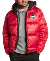 Space One Men's Nasa-Inspired Reversible Two-in-One Puffer Jacket with Astronaut Interior