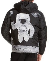 Space One Men's Nasa-Inspired Reversible Two-in-One Puffer Jacket with Astronaut Interior